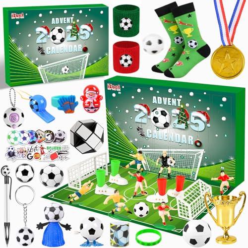iZoeL Calendario Avvento Calcio Calendario Avvento 2025 Giocattolo per Bambini Idee Regalo Natale 2025 per 3 4 5 6 7 8 Anni Bambini Ado, Regali di Natale per Figlio Figlia Nipote Fratelli Sorelle