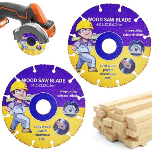 2 dischi da taglio 115 mm smerigliatrice angolare, disco flessibile per smerigliatrice angolare legno Multi Wheel, lama per sega in metallo duro per legno, compensato, gomma, plastica, per lavorazione
