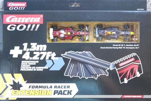 Carrera GO!!! Pacco estensione binario – F1 Racer, 1,3 metri, 4 sezioni dritte e sezione tunnel