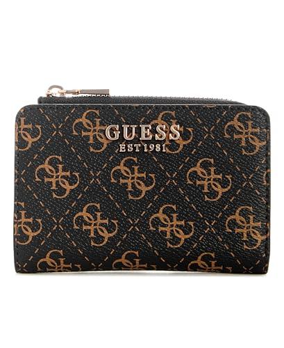 GUESS Laurel II Zip Around Card Case, Brown Logo