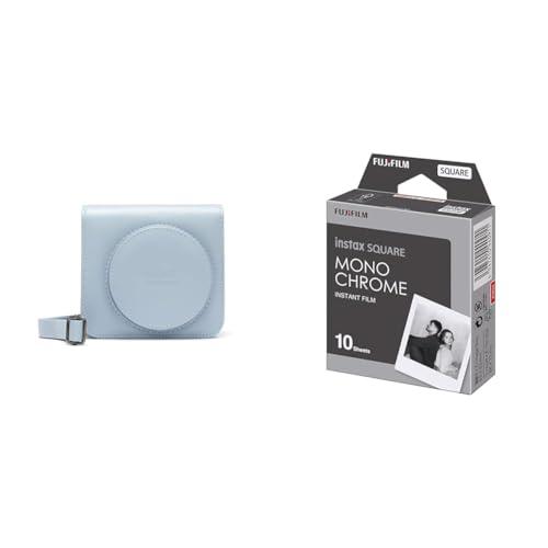 Fujifilm instax SQ1 Camera Case, Glacier Blue & Instax Monochrome Film, A Tinta Unita, Square 10 Shot