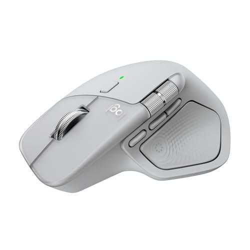 Logitech MX Master 4, mouse wireless ergonomico con feedback tattile ad alte prestazioni, scorrimento ultraveloce, ricarica USB-C, Bluetooth, Windows, macOS - Grigio chiaro