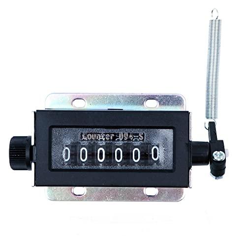 Tiardey Contatore Meccanico, 6 Cifre Meccanico Azzerabile Manuale Contatore Corsa Tirare La Mano per Macchina da Stampa e Macchina da Stampa