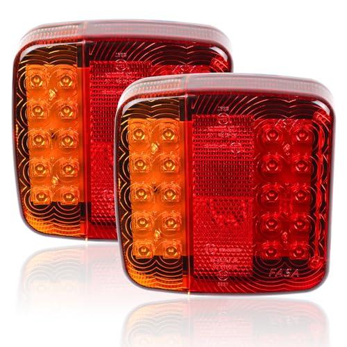 Yinaolan Luci posteriori a LED per rimorchio, 2 pezzi 12V impermeabili fanale posteriore a LED, luce di arresto, indicatore di direzione, indicatore di direzione, marchio E