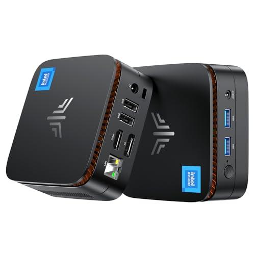 NiPoGi Essenx E1 Mini PC Twin Lake N150 (Meglio di N100,3,6 GHz) W-11 Pro 16 GB RAM/512 GB M.2 SSD, Mini Computer WiFi 6/ HDMI 2.0+DP 1.4 Desktop PC,BT4.2/RJ45,4K@60HZ UHD Dual Display per Ufficio