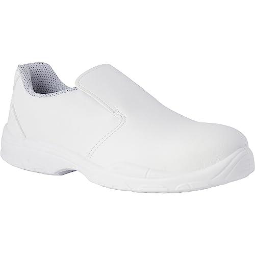 REPOSA Nurse - Scarpe da Lavoro Uomo e Donna con Puntale di Sicurezza in Composito, Scarpe Sanitarie Donna Uomo Chiuse Senza Lacci, Scarpe Sanitarie e Cucina Comode Antiscivolo Antishock Antistatiche