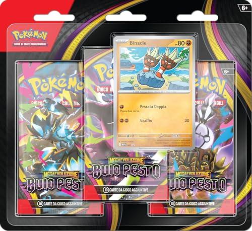 Pokémon: confezione da tre buste dell’espansione Megaevoluzione - Buio Pesto del GCC Pokémon (1 carta promozionale olografica e 3 buste di espansione), Edizione in Italiano