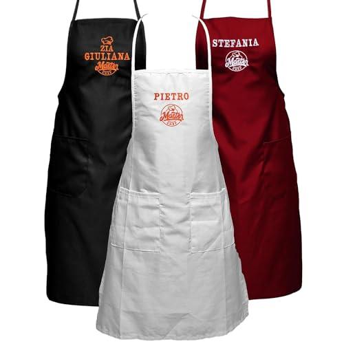 Crociedelizie - Grembiule da cucina Personalizzato ricamato per uomo donna unisex