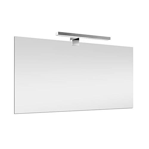 Inbagno Specchio Bagno con Lampada LED 105x70 cm, Reversibile, con Illuminazione LED Cromo Luce Naturale (Luce Naturale 50 cm, 105x70 cm)