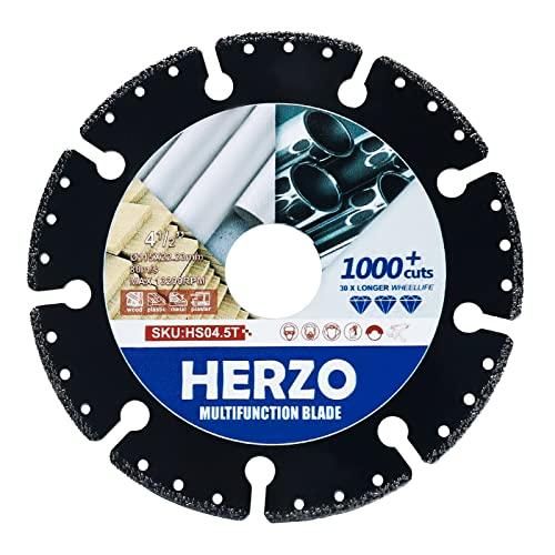 HERZO Multi Wheel Disco da Taglio per Legno e Plastica Laminato 115 mm, Disco da Taglio Legno 115 mm