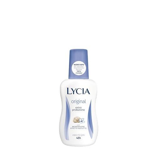Lycia, Original Deodorante Vapo No Gas con Antibatterico e Microspugne Effetto Asciutto per una Sensazione di Freschezza Durevole, Efficace fino a 48H, 75 ml