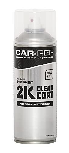 CAR-REP® 2K Poliuretanica Clear Coat con Tecnologia Wise 2K Trasparente Lucido per Auto, Alta Lucentezza, Facile Applicazione, Bomboletta Aerosol da 400 ml