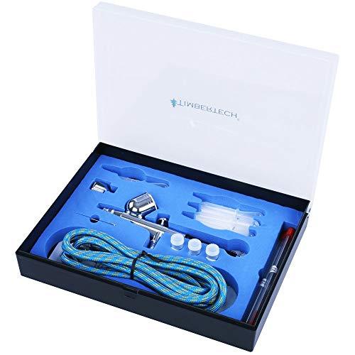 TIMBERTECH ABPST01 Set Aerografo Aerografia con adattatore, tubo, ugelli e aghi