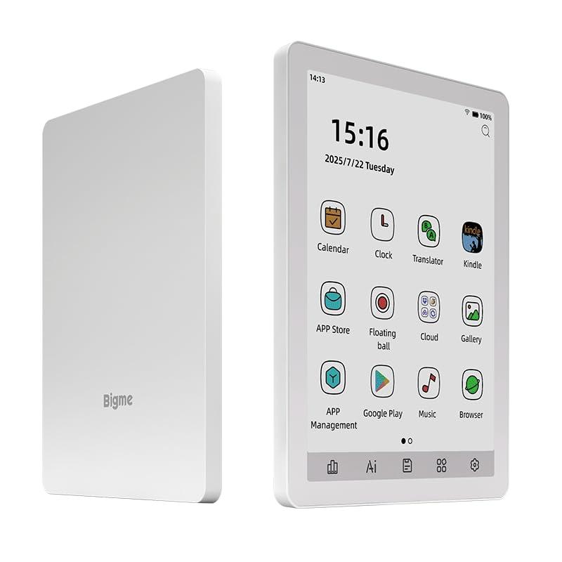 Bigme Lettore ePaper a colori B6 da 6 pollici con Android 14OS, 4 + 64 GB (bianco)