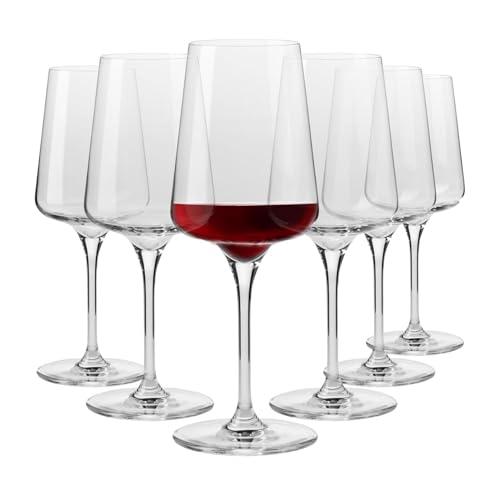 Krosno Calici da vino rosso | Design elegante | Set da 6 | 500 ml | Collezione Infinity | Ideali per casa, ristoranti e ricevimenti | Lavabili in lavastoviglie | Cristallo senza piombo