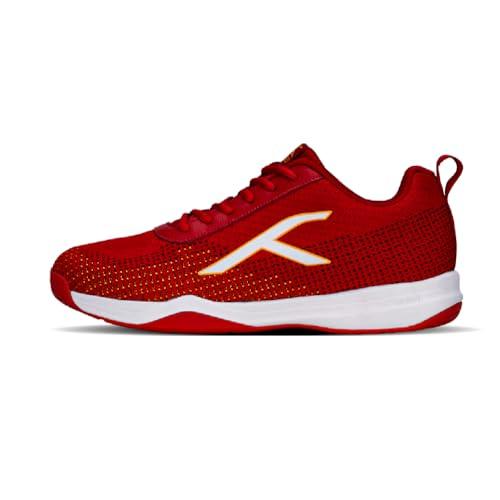 HUNDRED Blade Lite, Badminton Shoes Unisex-Adulto, Red/Orange/White, 45 EU