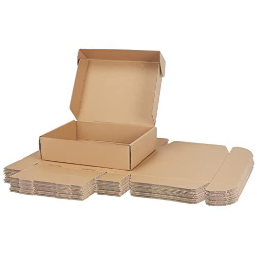 RLAVBL Scatole di Cartone, Scatole per Trasloco 30.5x22.9x7.6cm, Scatole Portaoggetti Ondulate,Scatola Regalo con Coperchio,Marrone Set di 20