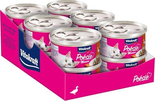 Vitakraft Poésie Mousse, alimento umido gatto, con carne di anatra, per gatti adulti, in formato convenienza, senza l'aggiunta di zuccheri (12x 85g)