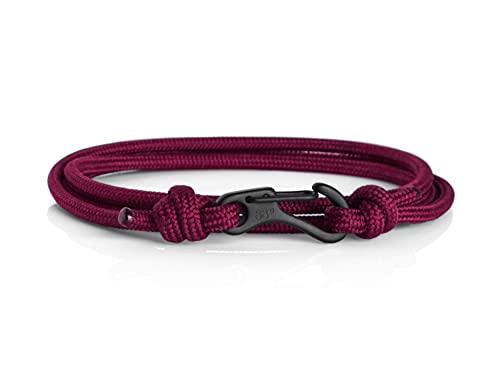 Braccialetto da Arrampicata con Moschettone Marrone e Nero - Realizzato in Acciaio Inossidabile e Corda Paracord - Braccialetto Regolabile per Uomo - Braccialetto da Arrampicata Impermeabile