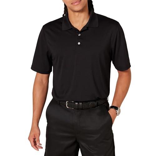 Amazon Essentials Polo da Golf a Maniche Corte Traspirante Ad Asciugatura Rapida Uomo, Nero, XXL