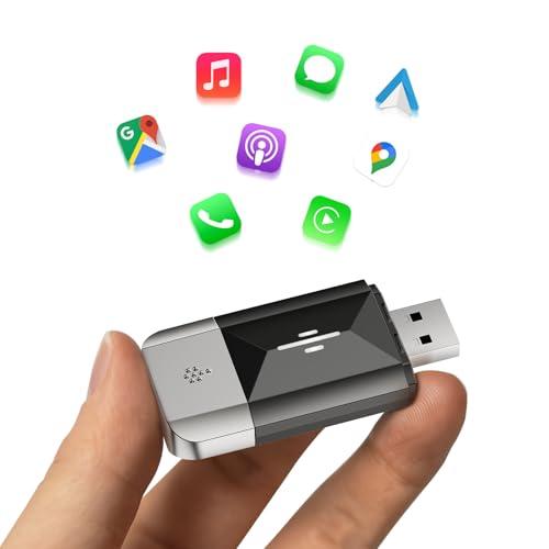 Volam Adattatore Carplay Wireless 2 in 1 per CarPlay & Android Auto 2026 Upgrade Aggiorna da Cablato a Wireless, Adattatore USB/Type-C Senza fili Plug & Play Compatibile con iOS 10+ e Android 11+