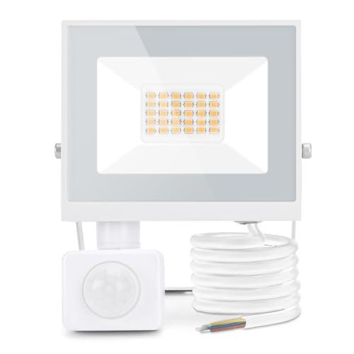 Aigostar Faretto LED con Sensore di Movimento PIR,20W 1800LM Faro LED Esterno,Bianco Naturale 4000k,IP65 Impermeabile Faretti LED per Giardino, Cortile,Patio,Garage...