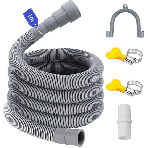 Tubo Scarico Lavatrice 0.5/1/1.5/2/2.5/3/4/5/6/7M, per 4 Dimensioni di Interfaccia, Prolunga per Scarico Kit, Tubo Scarico per Lavastoviglie e Lavatrice (1 M)