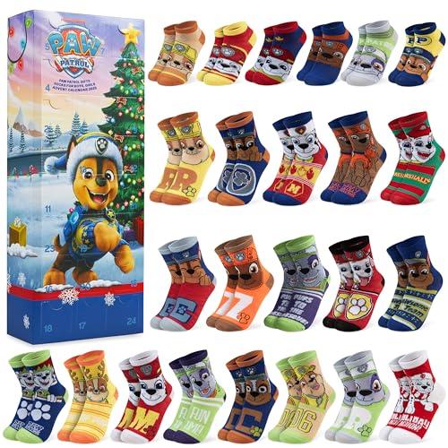 Get Trend Paw Patrol Chase Calendario Avvento Calzini 2025 Bambino, Calze Calde 27-31, 24 Giorni Calendario Dell'avvento con Regali per Bambini (Multi Chase)