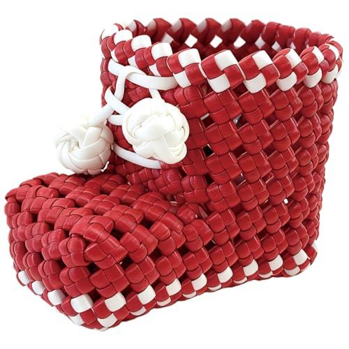 Cesto portaoggetti in tessuto a forma di stivale natalizio, organizer multiuso per candele, penne, caramelle, ideale per decorare la casa, Halloween e Natale