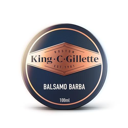 King C. Gillette BALSAMO BARBA, Confezione da 100 ml per la CURA della BARBA, Utilizzato Con o Senza Risciacquo con Burro di Cacao, IDEA REGALO UOMO