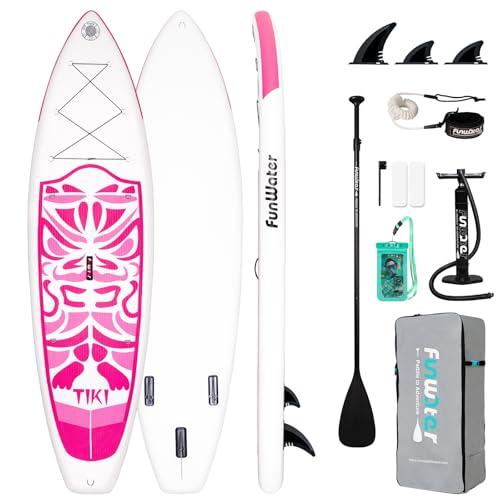 FunWater Stand Up Paddling Board gonfiabile SUP Paddleboard per adulti stand up paddle accessori con pagaia regolabile, pompa, zaino, guinzaglio