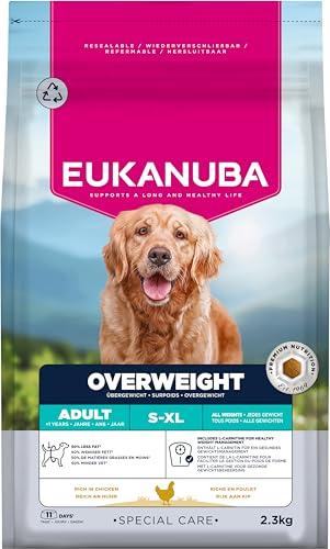 EUKANUBA Overweight Cibo per cani con pollo - Mangime secco Special Care a basso contenuto di grassi per la riduzione del peso, indicato per cani che tendono al sovrappeso, 2,3 kg