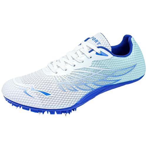ZHENSI Scarpe da Atletica Leggera Scarpe da Sprint Chiodate da Uomo E da Donna Traspiranti per La Corsa La Corsa Il Salto,Blu,37 EU
