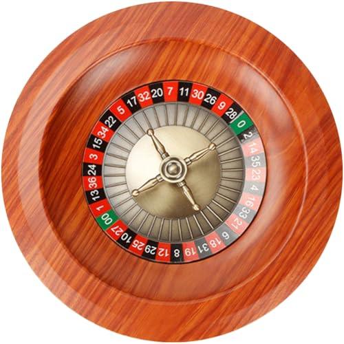 Dianzan Ruota della Roulette in Legno, Ruote della Roulette del Casinò in Legno Massello per Adulti, Quadrante Digitale, Gioco Tavolo della Roulette Russa, Giradischi 12 Pollici