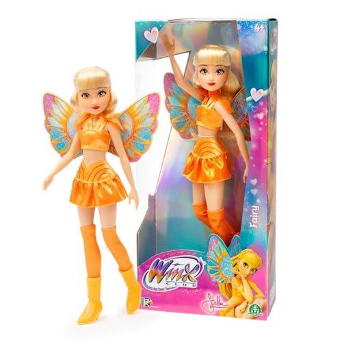 Winx – Stella Fata, Bambola 27 cm con Ali Removibili e Look da Fata del Sole, Snodata, Giocattolo per Bambina e Bambini dai 4 Anni in su