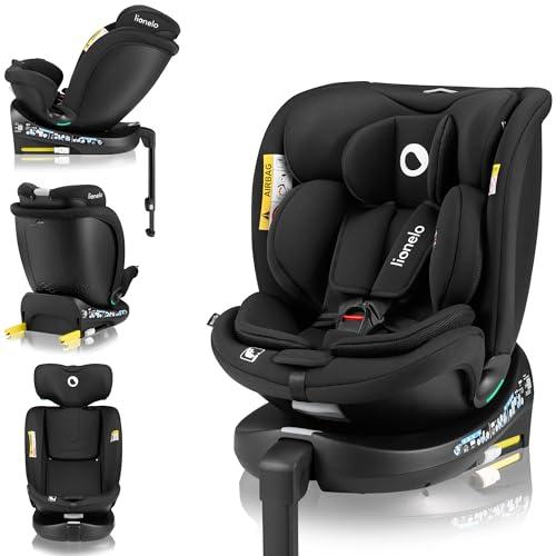 LIONELO Seggiolino Auto NAVY i-Size con ISOFIX, Girevole a 360° e Reclinabile, Bambini 40–150 cm (0–12 anni), Fronte e Retro Marcia, Piede di Supporto, Poggiatesta 11 Livelli, Ventilato e Comodo