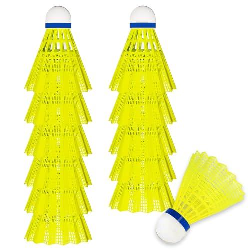 AONAT 12Pcs Volani da Badminton,Palline da Badminton per Allenamento e Competizione,Volano ad Alta Stabilità e Durata,per Interni&Esterni Sport