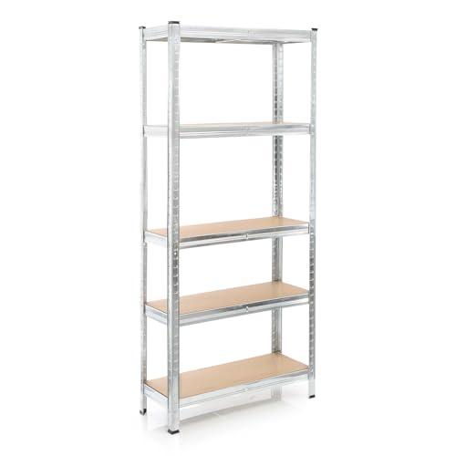 Wiltec Scaffale per carichi pesanti zincato 174x75x30cm 875 kg Sistema a incastro Acciaio 5 ripiani