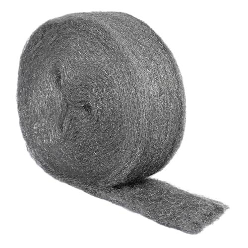 MOGRQAP Lana d'Acciaio 0 Contro i Topi, 20m Pulizia Paglietta Abrasiv Lana di Ferro Fine per Fori, Fessure del Muro, Rimuovere Ruggine, Lucidare il Metallo, Pulire il Vetro, Legno e Metallo(20m x 7cm)