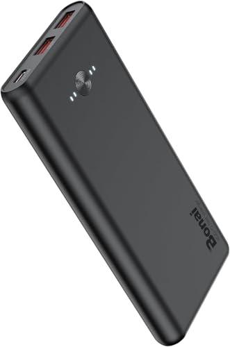 Power Bank 10000mAh, BONAI Powerbank Ultra Sottile e Leggero Batteria Esterna con USB-C 3A Ricarica Rapida Ingressi e Uscite Cellulare Caricatore Portatile per iPhone Samsung Huawei Xiaomi Realme etc
