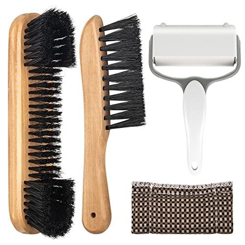 Adhafera Kit di pulizia per tavolo da biliardo con 4 strumenti, spazzola in puro legno massiccio e setole in nylon, accessori per tavolo da biliardo