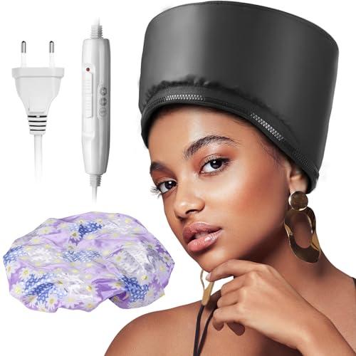Cuffia Termica per Capelli, Cappello termico per Capelli Elettrico, Cuffia Cappuccio con 2 modalità di temperatura per Hair Cura Casa, salone (Nero)
