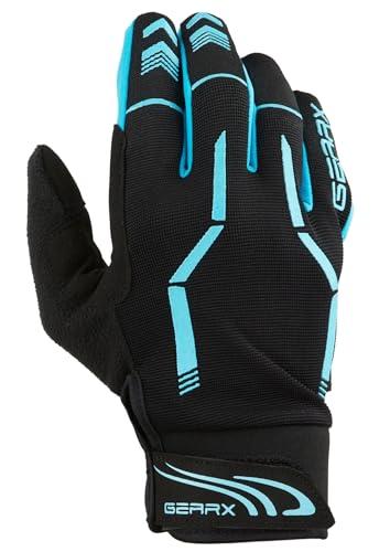 GearX Guanti da ciclismo dita intere, guanti da mountain bike con touchscreen, guanti MTB imbottiti antiscivolo, guanti sportivi da ciclismo su strada per uomo e donna, blu, XL