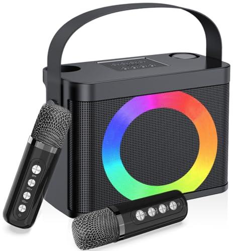 Karaoke con microfono, cassa karaoke professionale completo, bluetooth cassa con microfono,karaoke per bambini & adulti, cassa per karaoke supporto USB, TF, con luce DJ colorata