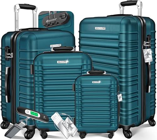 KESSER® Set di 4 valigie da viaggio - trolley - valigie rigide - bagaglio da viaggio - valigie a guscio rigido S-M-L-XL