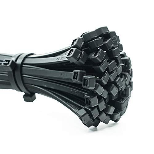 ERKO Fascette elettricista nere 150 x 2,5 mm 100 pezzi di cablaggio professionali, Resistente allatemperature, Resistenza alla rottura 8 kg, forte