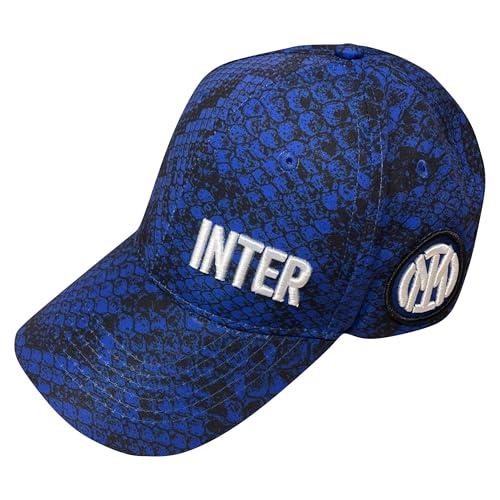 Inter Cappellino da Baseball con Visiera, Collezione Stadio, Grafica Pitonata, Logo, Poliestere, Serpente, Taglia Unica Regolabile, IN2122/CA