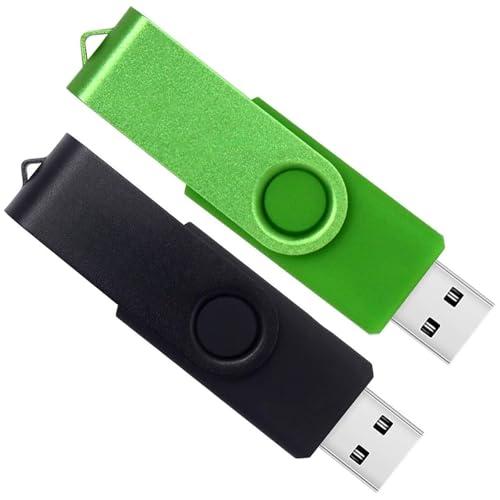 64GB Chiavetta USB 2 Pezzi Pen Drive 64GB WISEORANGE Girevole USB 2.0 Unità Memoria USB per PC, Laptop,TV con Luce LED (2 colori)