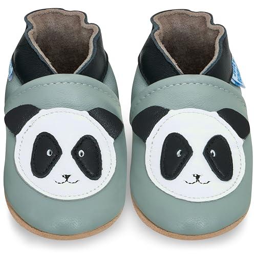 Scarpette Neonata - Scarpe Bambina Primi Passi in Morbida Pelle - Panda - 18-24 Mesi