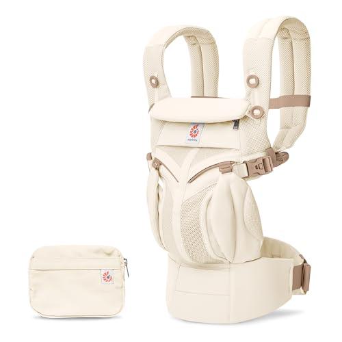 Ergobaby Marsupio Neonato Ergonomico 0 36 Mesi Neonati da 3.2kg, Omni Classic Mesh 4-Posizioni, Marsupio Bambino a 20kg Traspirante, Luminous Ivory